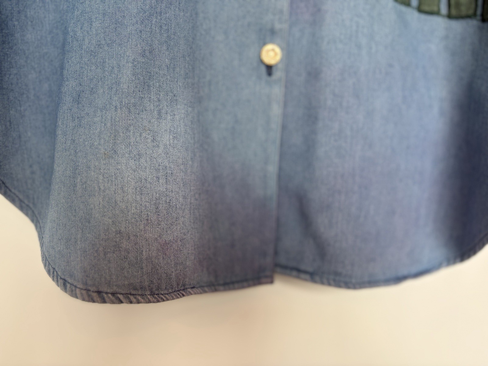 Vintage Women’s 14 Cottage Core Granny Denim Embroidered Birdhouse Top *READ*