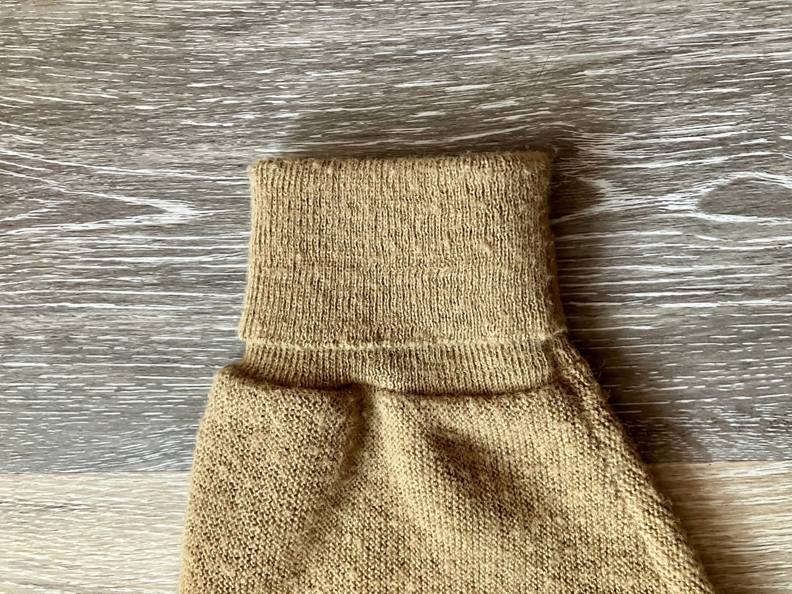 ILGWU Cardigan Wool Blend Sweater Camel Grandpa Style USA Made
