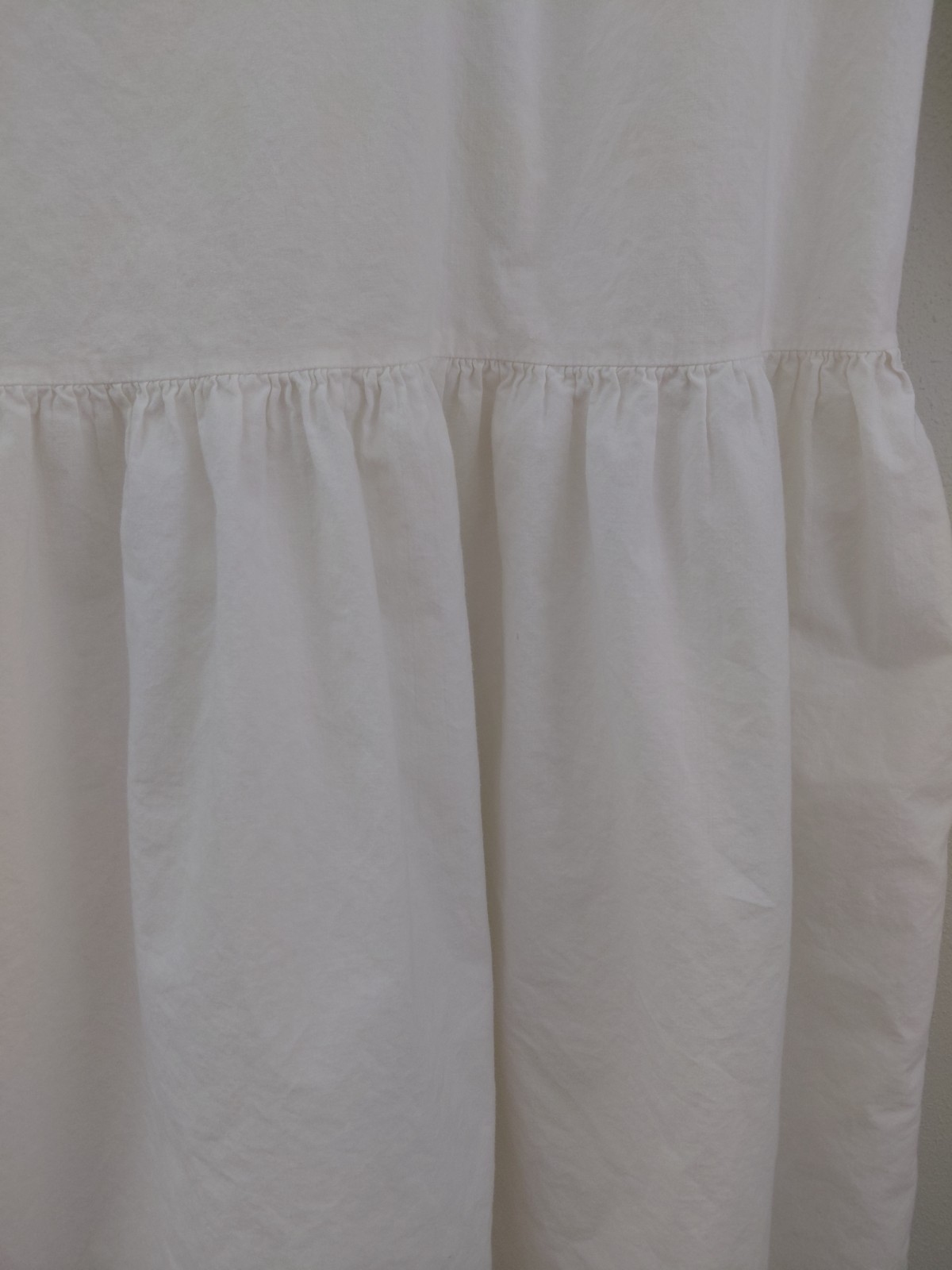 Vintage Victorian Cottage Prairie Style Ivory Cotton Midi Dress Peter Pan USA