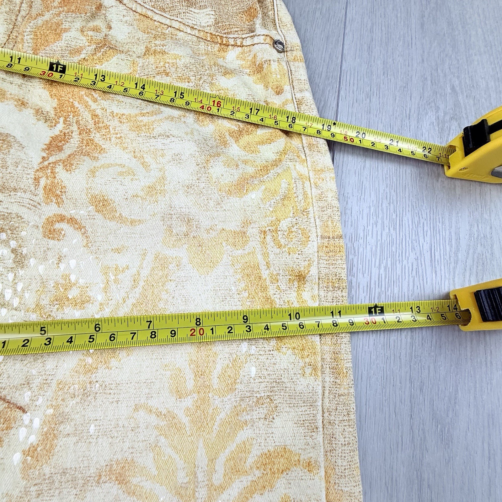 Vintage Roberto Cavalli 90s Funky Sand Blasted Denim Shimmer Jeans Small Italy