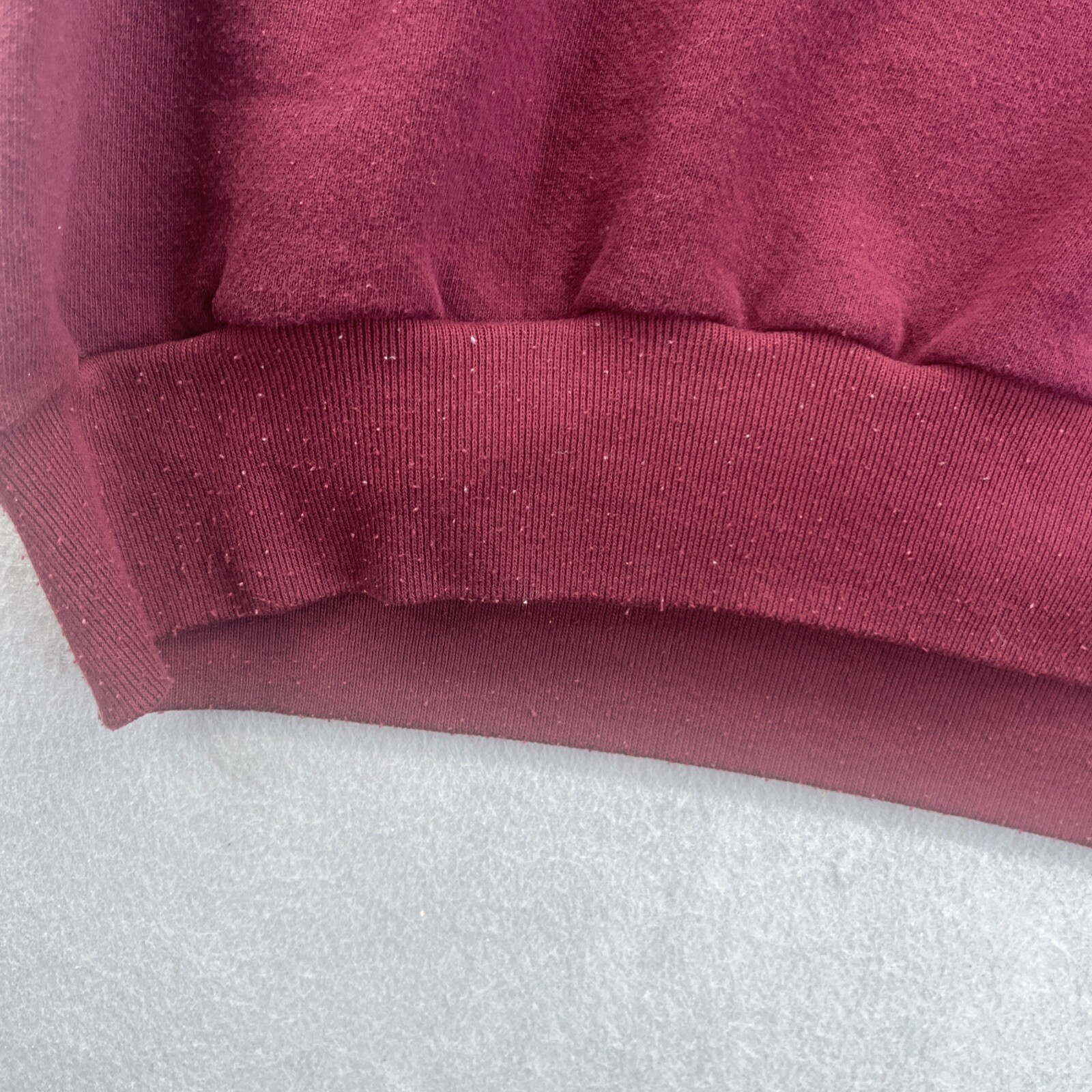 Jerzees Maroon L Collared Patchwork Sweatshirt Cookie Quilt Antique Shop Vintage