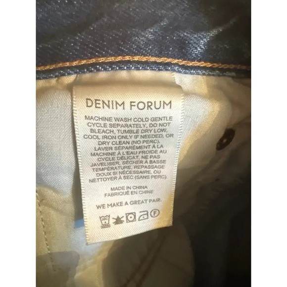 Denim Forum Edie High Rise Culotte 28 Blue Wide Leg Cropped Jeans Boho Aesthetic