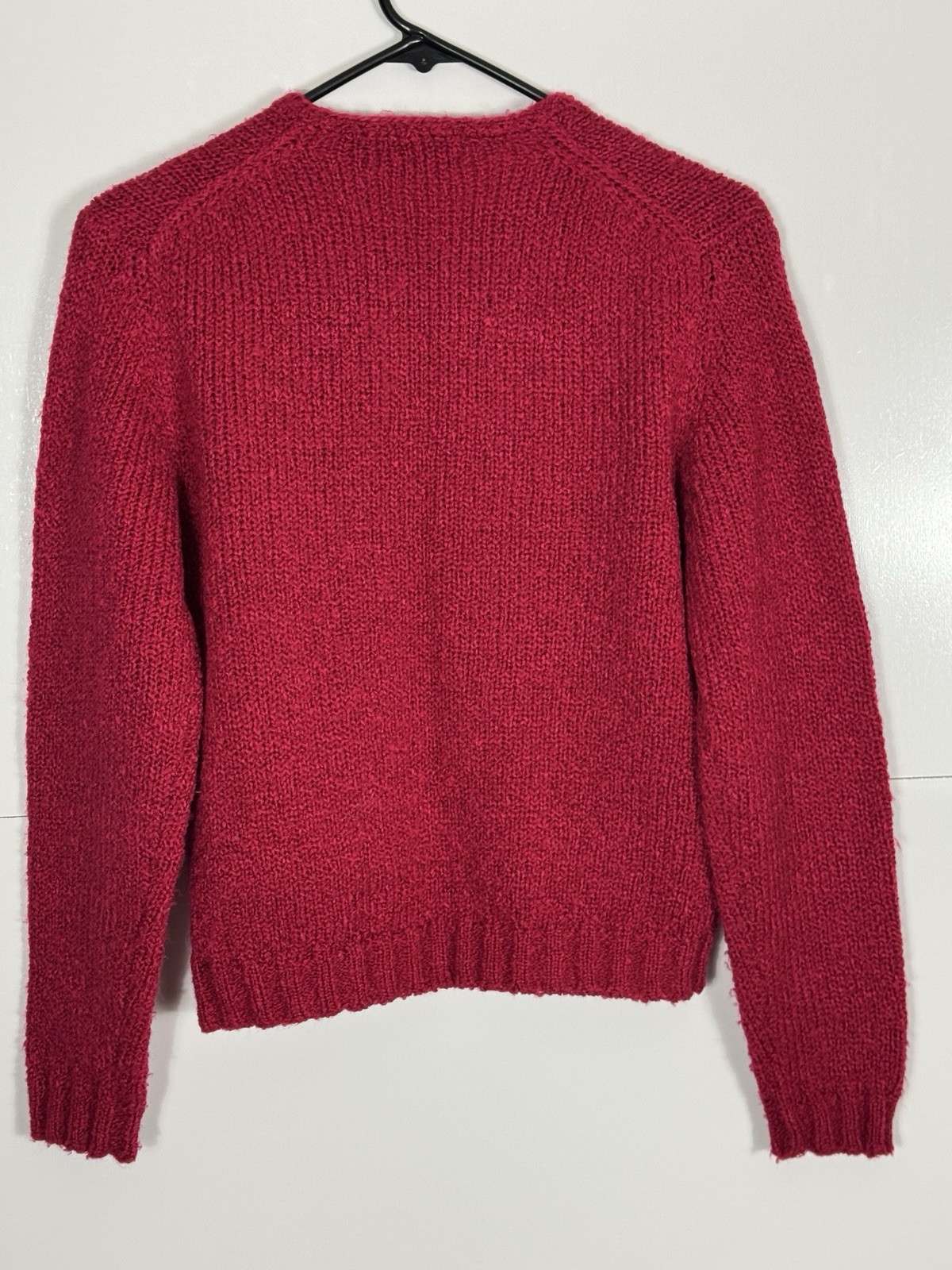 Vintage Red Carrol Reed Button Up Cardigan Acrylic Sweater