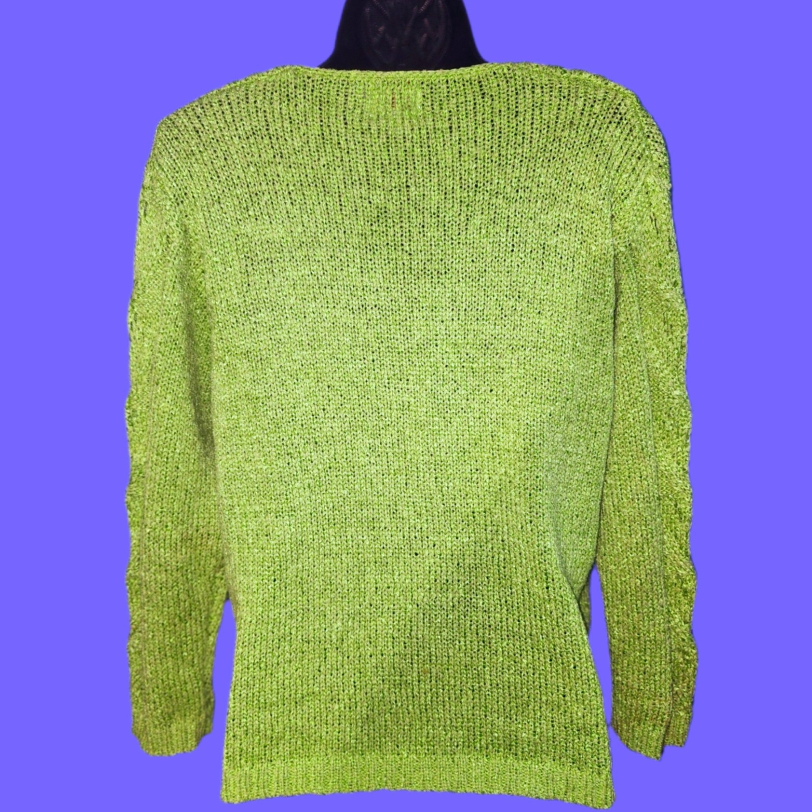 VINTAGE 80’s FIA ITALIA Women’s Lime Green Pullover Sweater Small