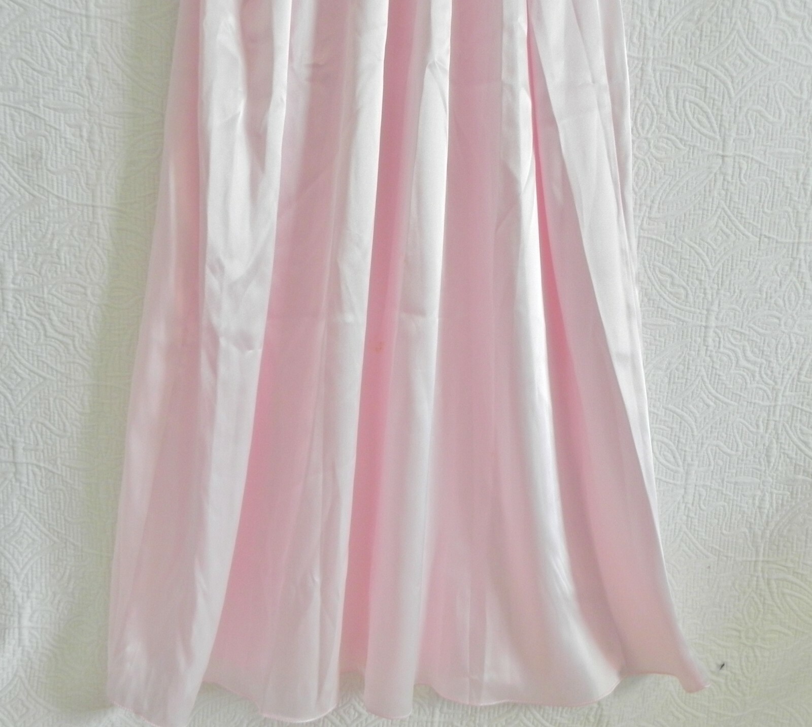 Go Softly Nightgown Maxi Wing/Cap Sleeve Light Pink Satin Lace Trim S(Fits M)