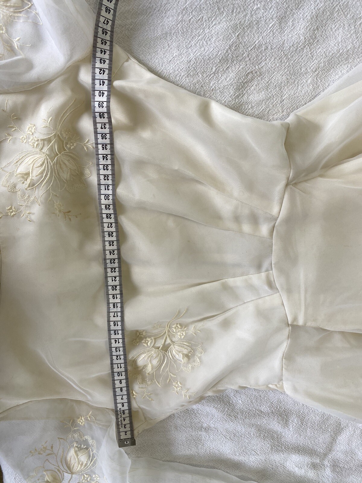 SATIN LACE Sz XXS (AU 4 – 6)Vintage 1950s Ivory BRIDAL WEDDING DRESS GOWN Sleeve