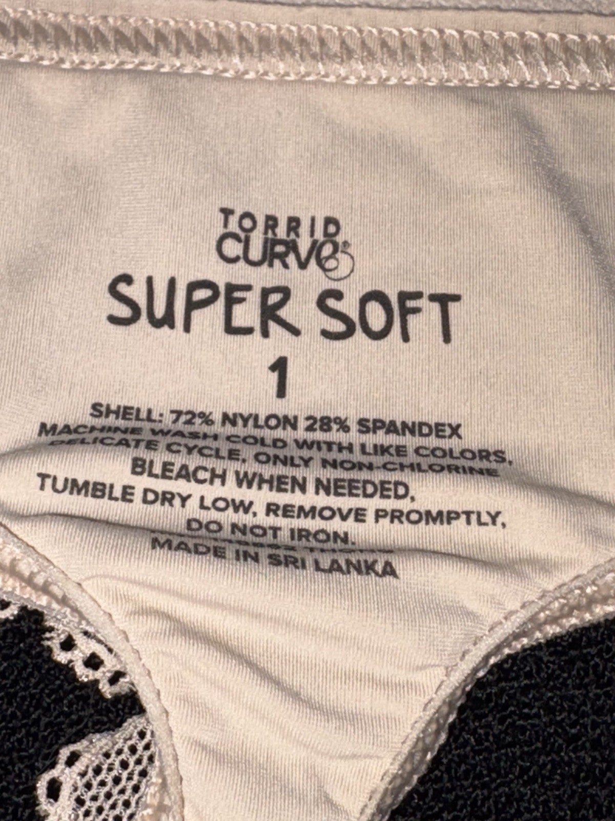 Torrid Curve Super Soft Size 1 Latte Thong String Panties Panty Underwear