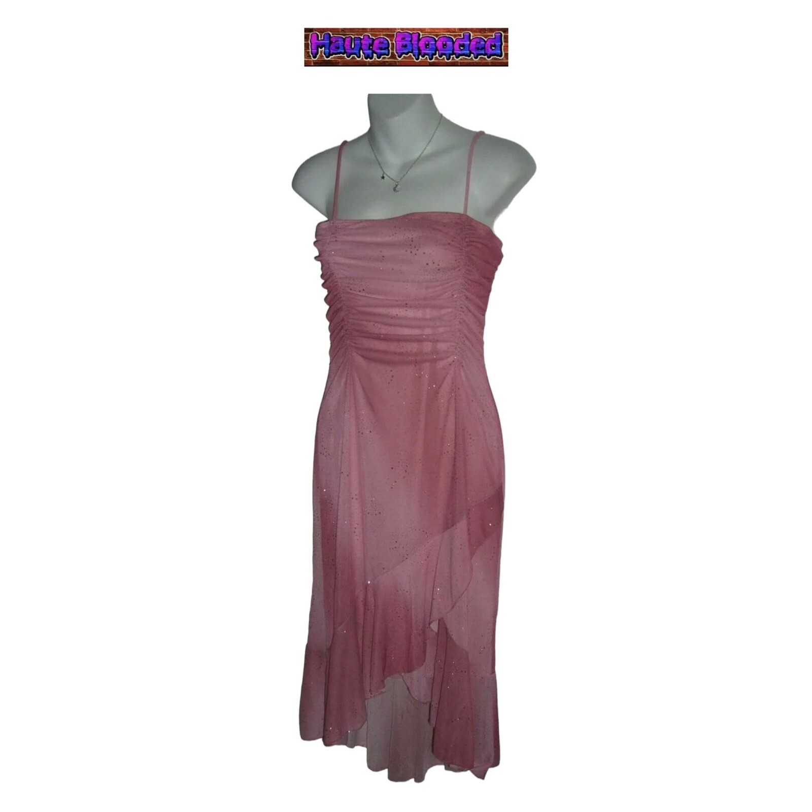Taboo Dress Vtg 90s Pink Glitter Kawaii Fairy Barbie y2k Coquette Ballet Pixie