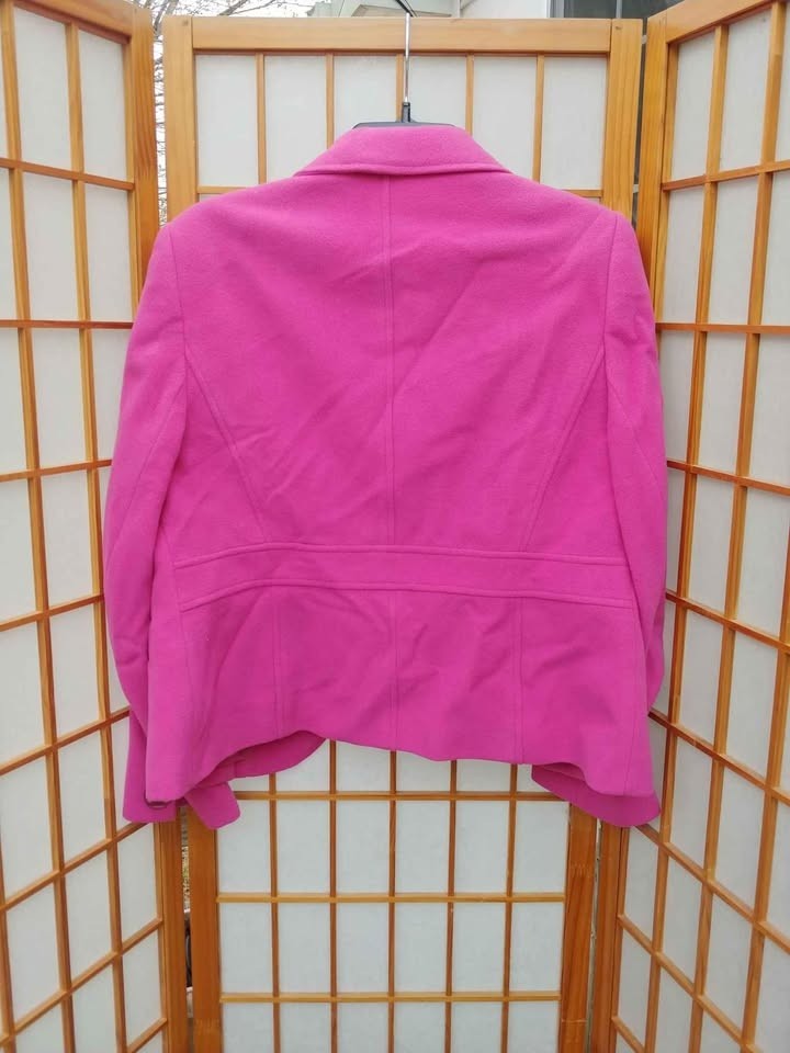 Vintage Blazer by Tribal Sz 10 Petite Hot Pink Wool and Cashmere Bulgaria