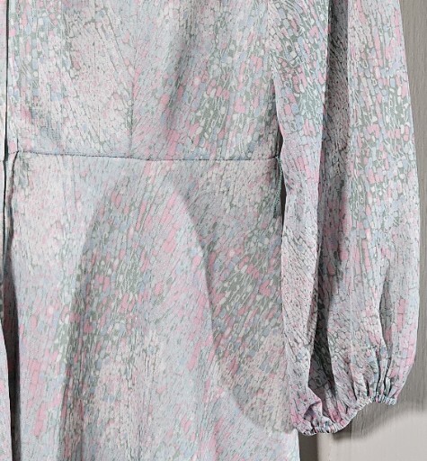 VTG Minerva Fashions Dress Women’s M/L Pastel Pink Green Floral Career Witchcore