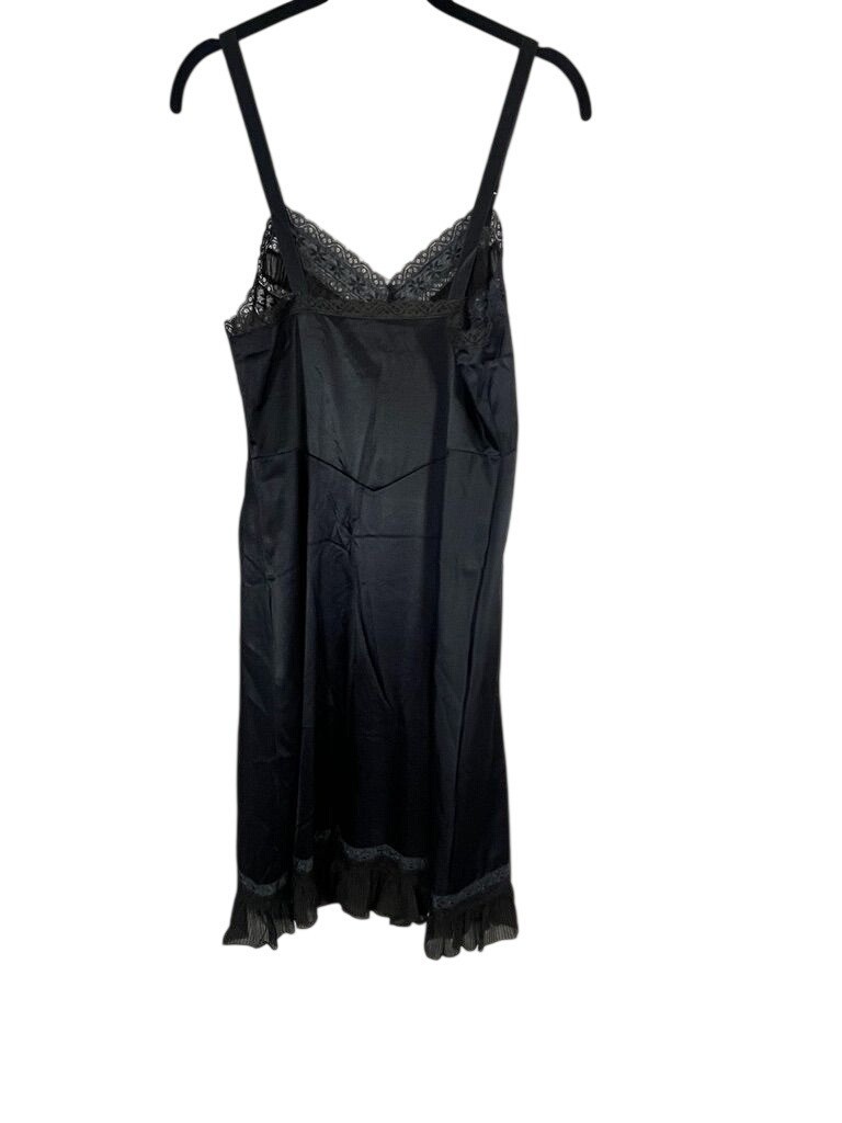 Vintage Floral Lace Lingerie Slip Dress Black 34 Sexy Feminine Grunge 60s Pin Up