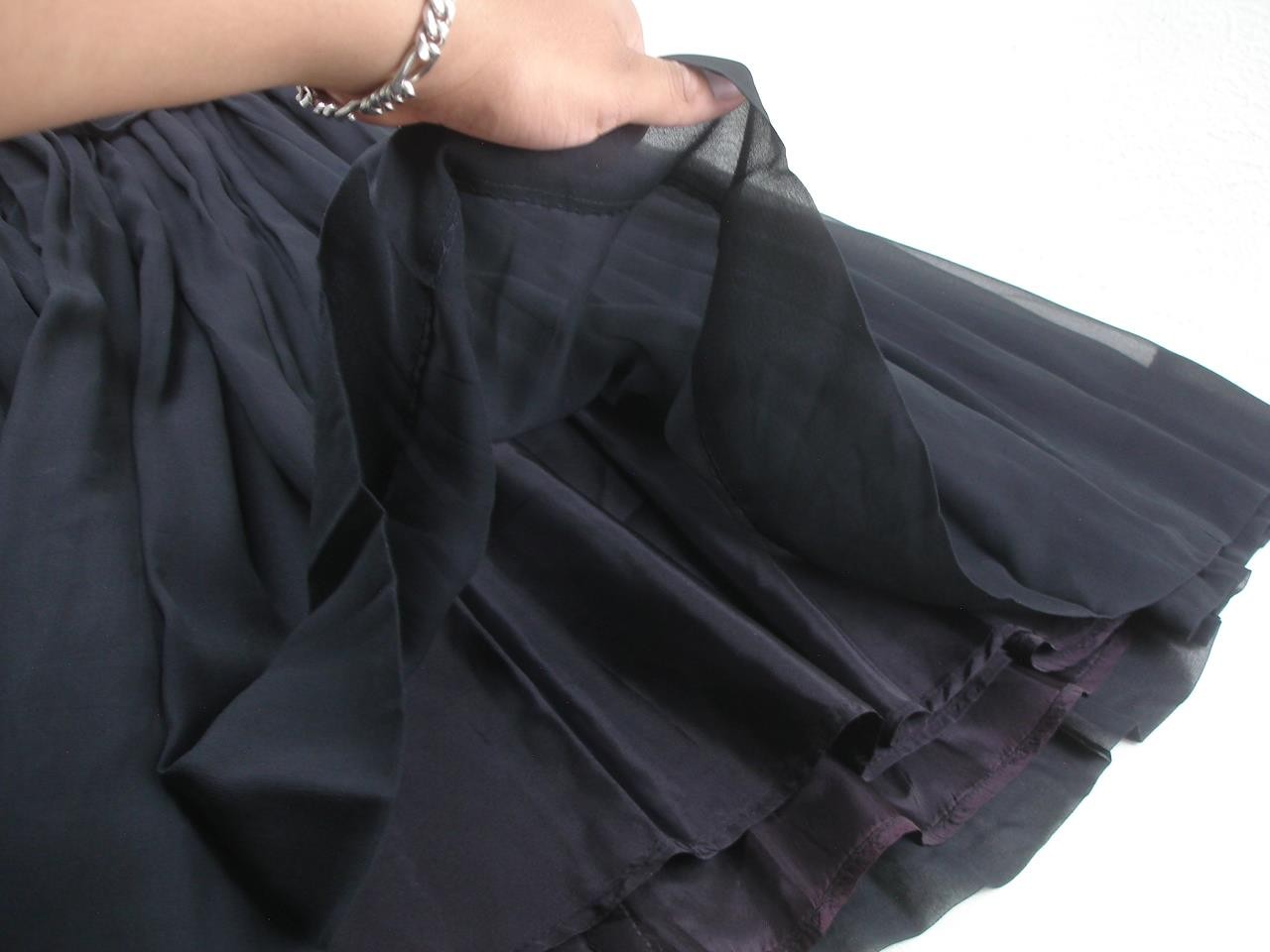 Women’s XS Vtg 1920’s Little Black Dress Petite Juniors Sheer Crepe Peplum USA