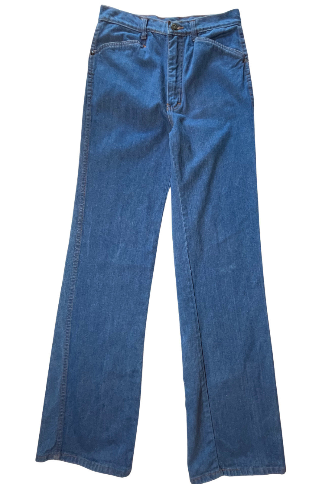 Vintage 80s Flared Jeans 29 34 Blue Cotton Tall Sears StyleWorks Western Grunge
