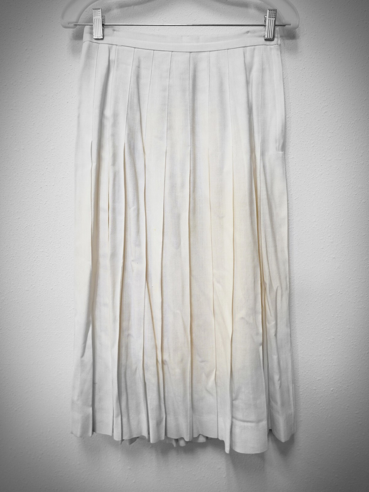 Galleria Sport Vintage Petite 8P Rayon Linen Pleated Side Zip Midi Geek Granny