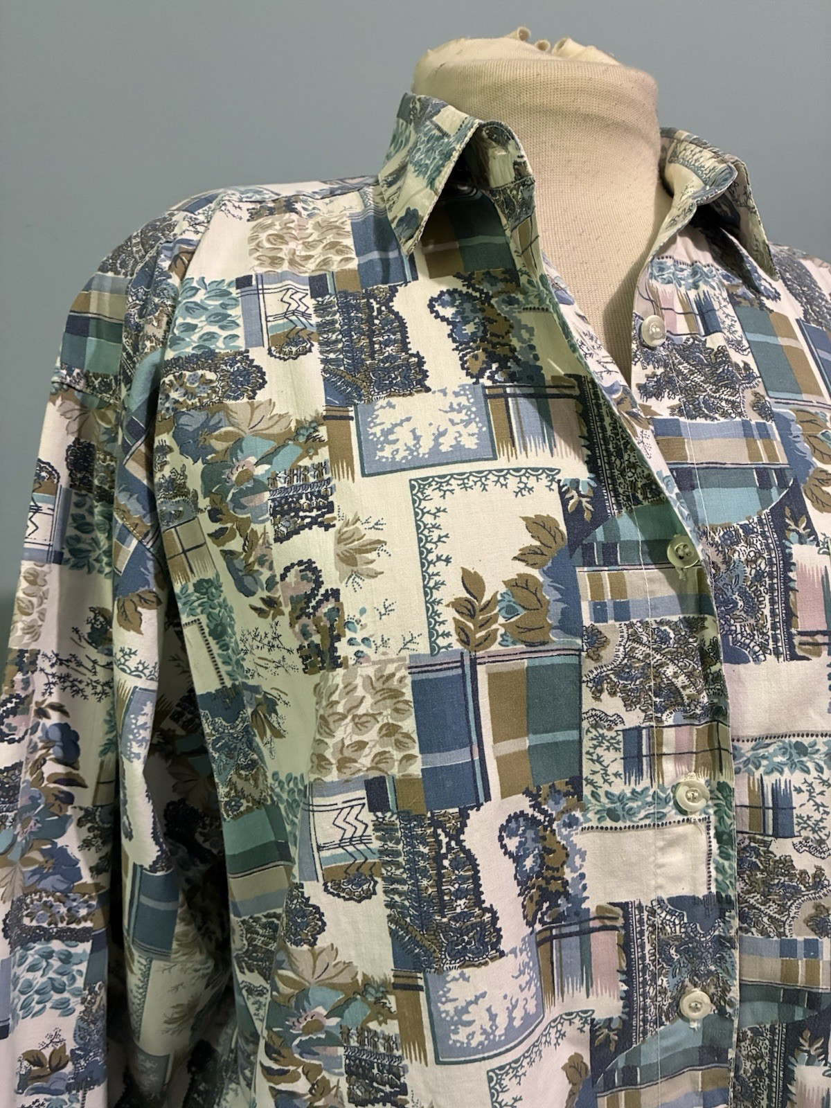 Vintage 80s Keren Hart Button Shirt Top Sz L