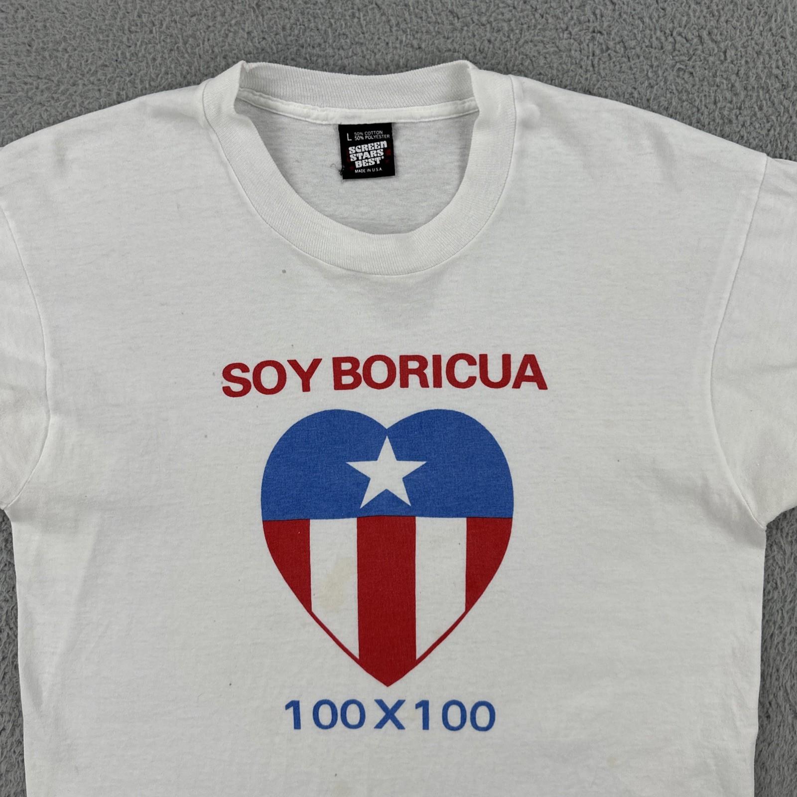 Vintage Screen Stars Best Large White T Shirt Made In USA Soy Boricua 100×100