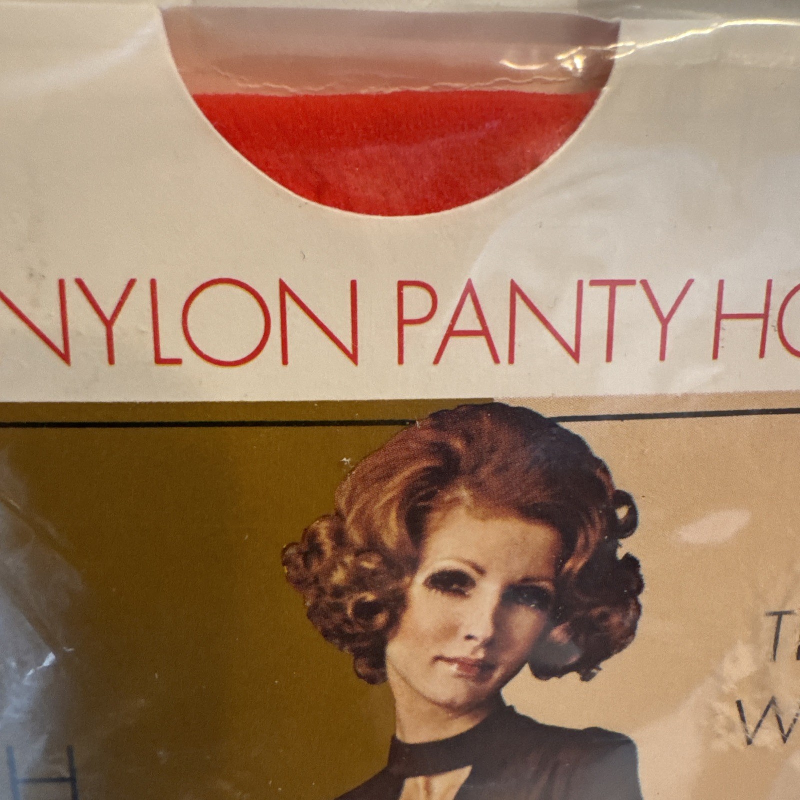 Vintage RED HOT Lido Amplon Nylon super Stretch Panty Hose 5’6” & Over 1960’s ED