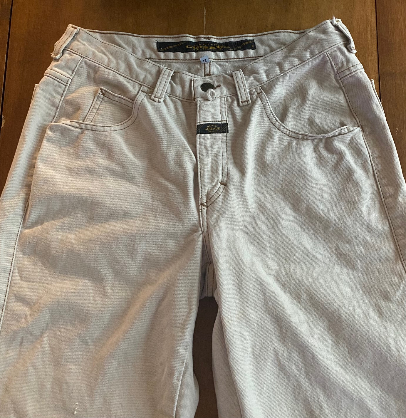 Vintage GIRBAUD Jeans from Marithe Francois Girbaud TAN CREAM Size 31