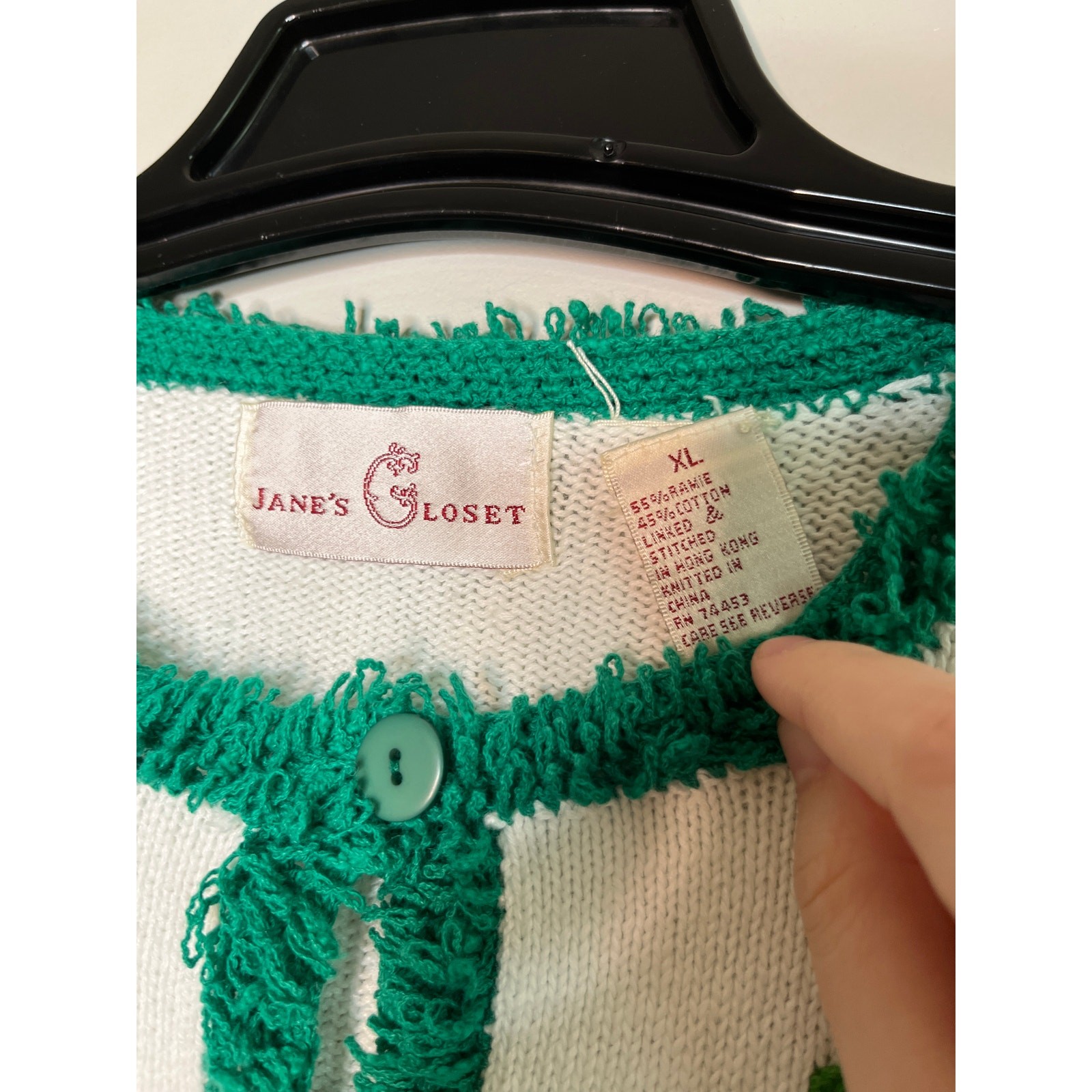 1990s Jane’s Closet Design Options Shamrocks Clover St Patrick’s Day Cardigan XL
