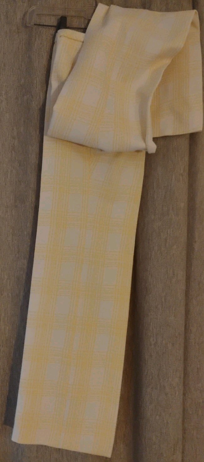 Vintage Womens Dorce Size 10 Yellow Polyester Elastic Waist Straight Leg