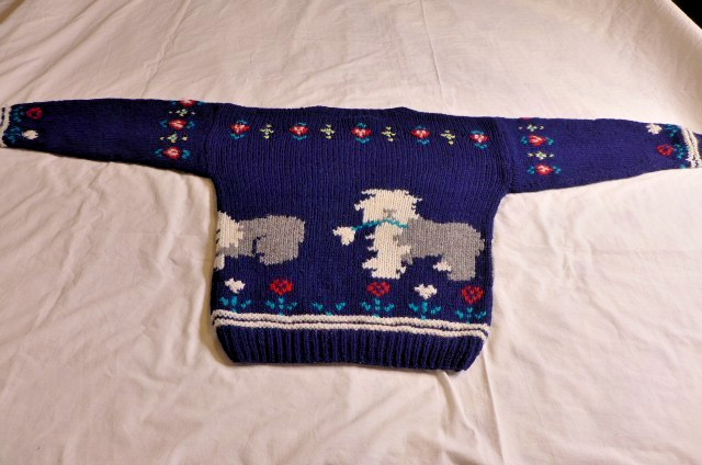 VTG Women’s 100% Wool 1980’s Woolrich Old English Sheepdog Crew Sweater Small