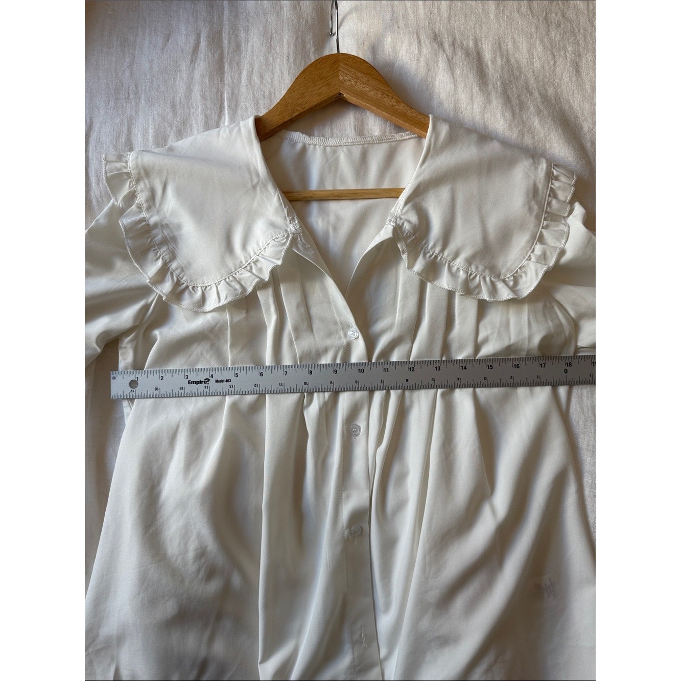 Vintage-Inspired White Peter Pan Collar Blouse | Romantic Cottagecore Button up