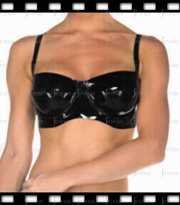 Latex Bra Balcony Bra Breast Support Sexy Wear Party Wear Customized 0.4mm C44