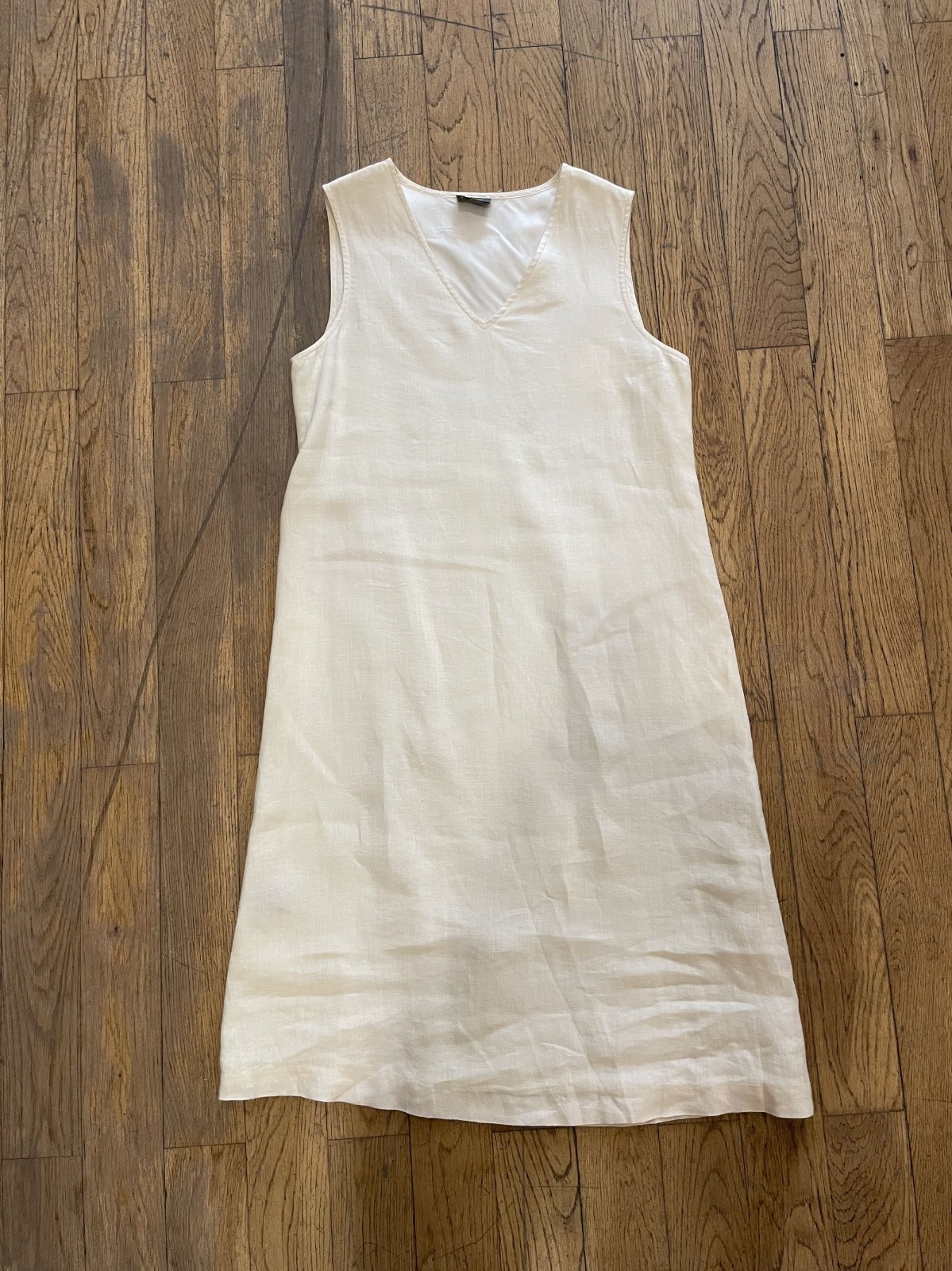 Vintage 90s CK Calvin Klein Creme Linen Tunic Dress