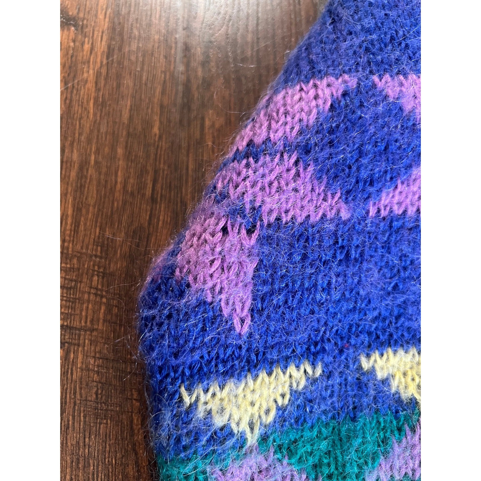 Vintage Knit Pullover Sweater – All Over Geometric Pattern – Gallagher – Small