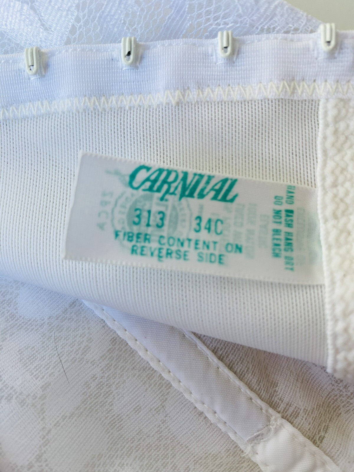 Vintage Carnival Longline Bra Size 34C White Lace Bridal Corset Top Strapless