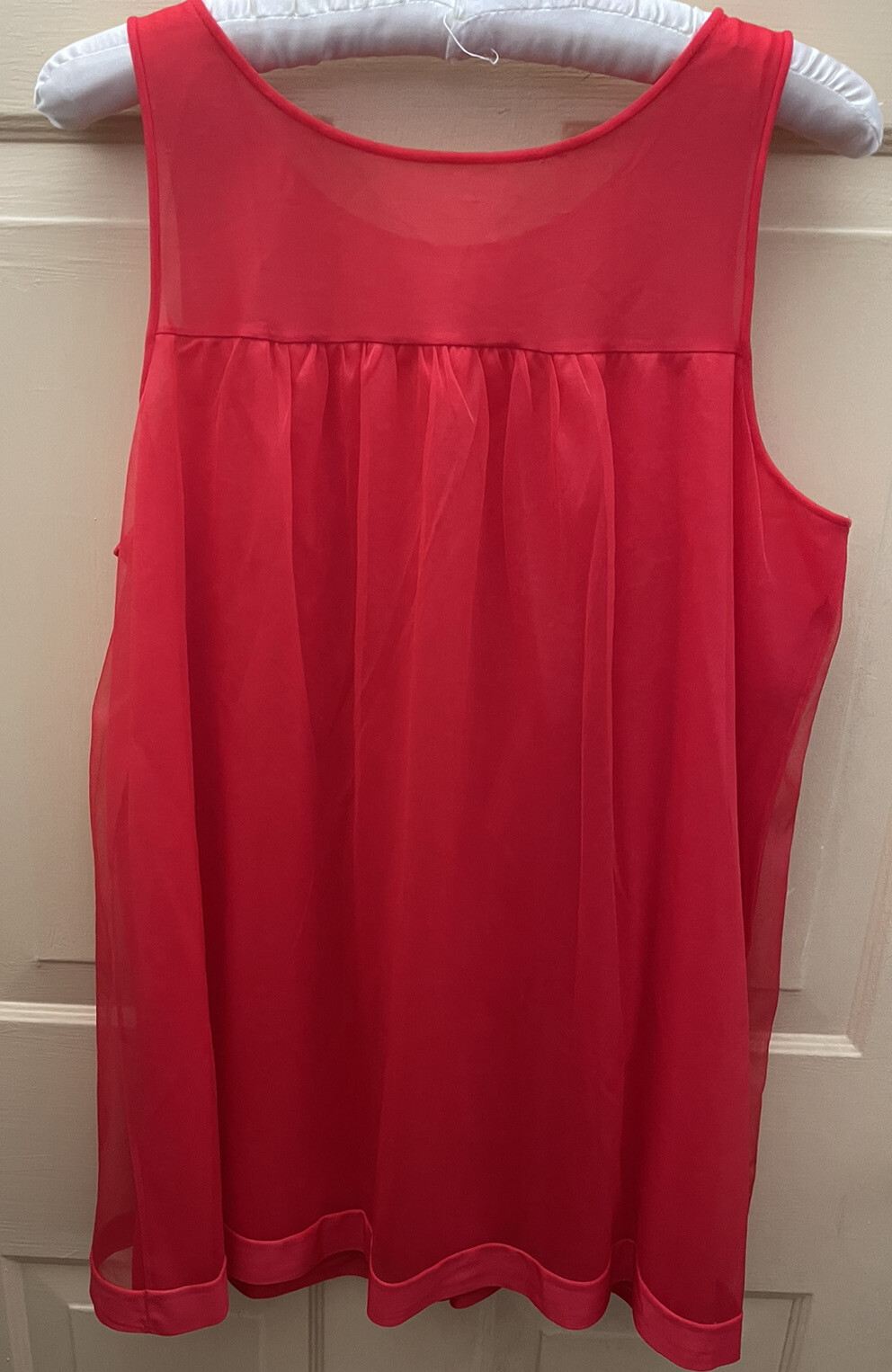 Vintage 60s Gaymode By JC Penney Size 14 Red 2 Layer Chiffon Nylon Babydoll