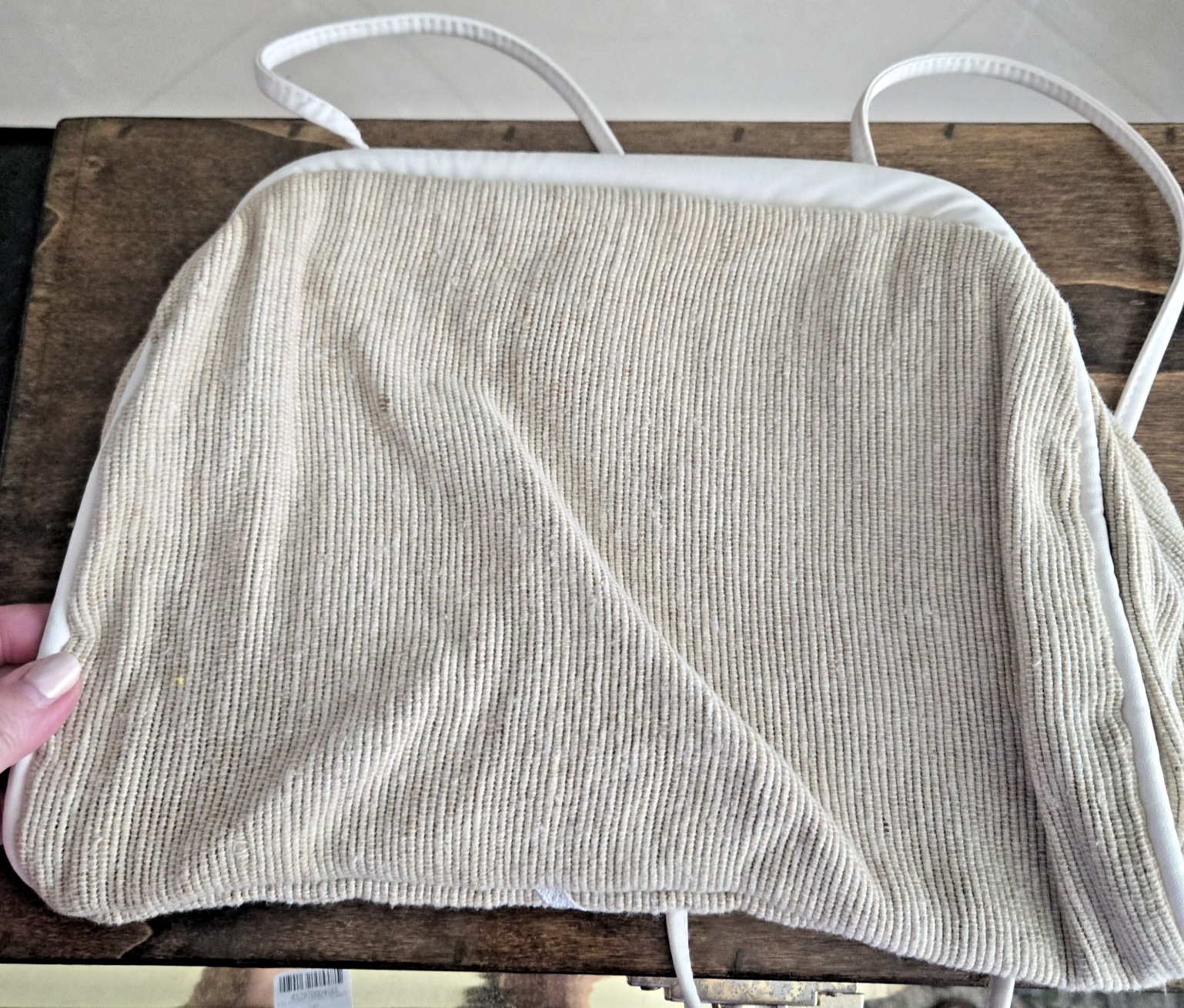 Vintage Greg Adams Neutral Patchwork Geometric Clutch Handbag Tan Cream Rare