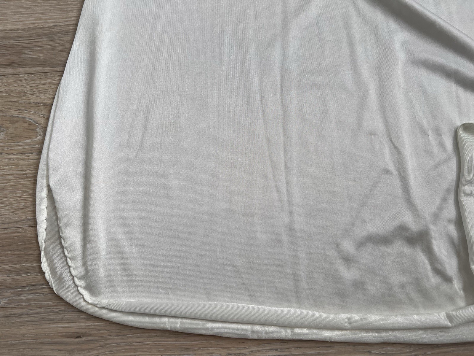 VTG Velrose Half Slip Women’s 1X 35” Long White Nylon Slit Lace Trim Made in USA