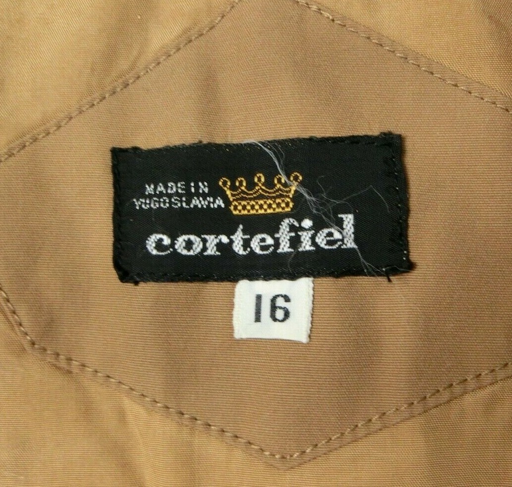 Vintage CORTEFIEL Women’s Size 16 Trench Coat Tan Western Red Liner Turtleneck