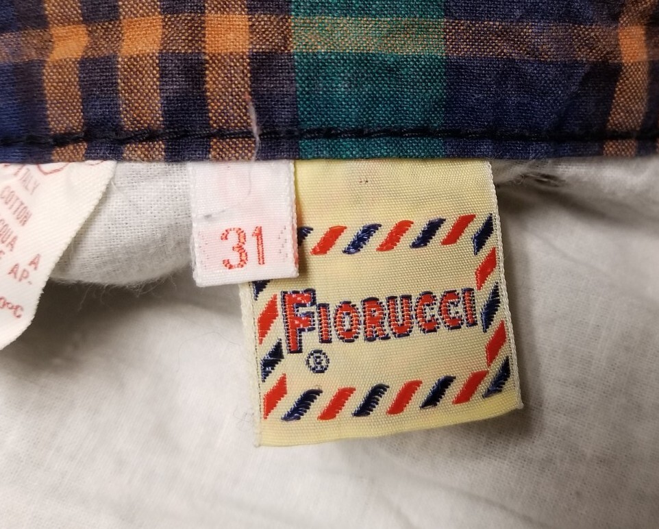 RARE Vtg 80s FIORUCCI Plaid Pants US 30-31 Punk Designer Italy Retro Grunge 70s