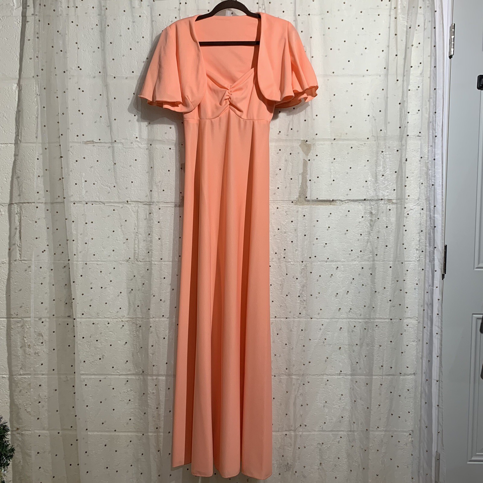 Vintage 60’s 70’s Hand Sewn Carol Gown With Matching Shaw Evening Gown