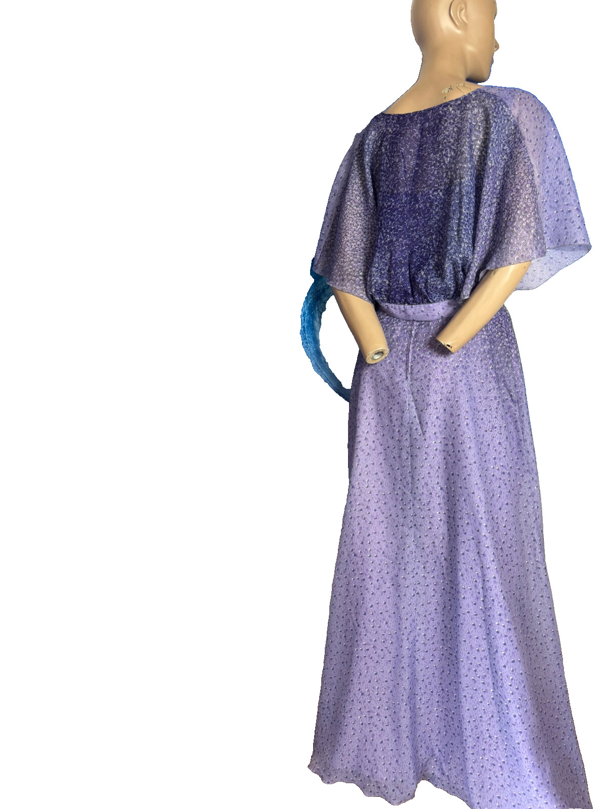 Vintage 70s Maxi Dress Kleemeier Hof Purple Evening Gown w/ Bolero Boho Gala 38 40