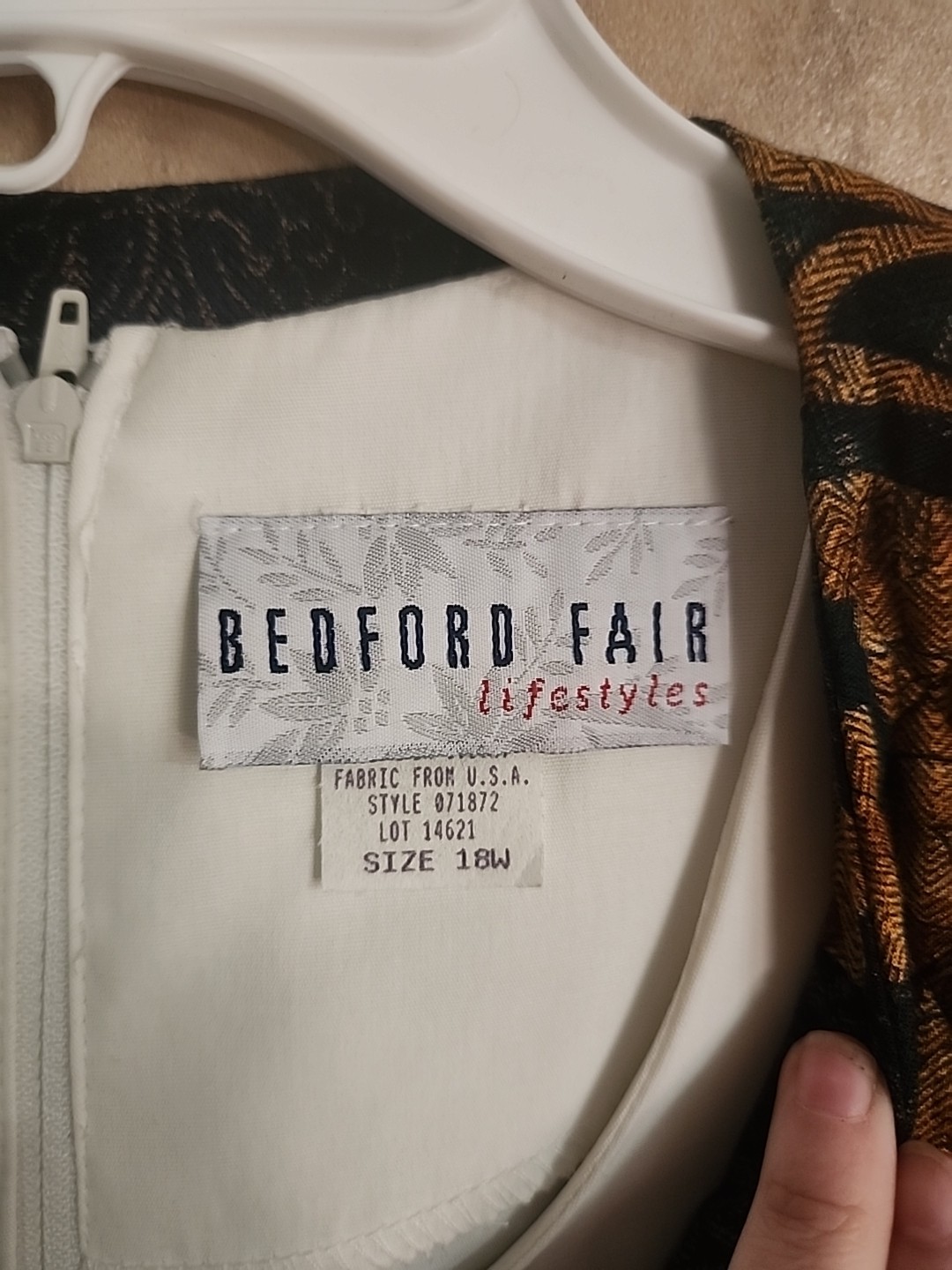 Vtg Bedford Fair Lifestyles Vest Long Sleeve Dress 2 Pieces 1980s NWT Size 18W