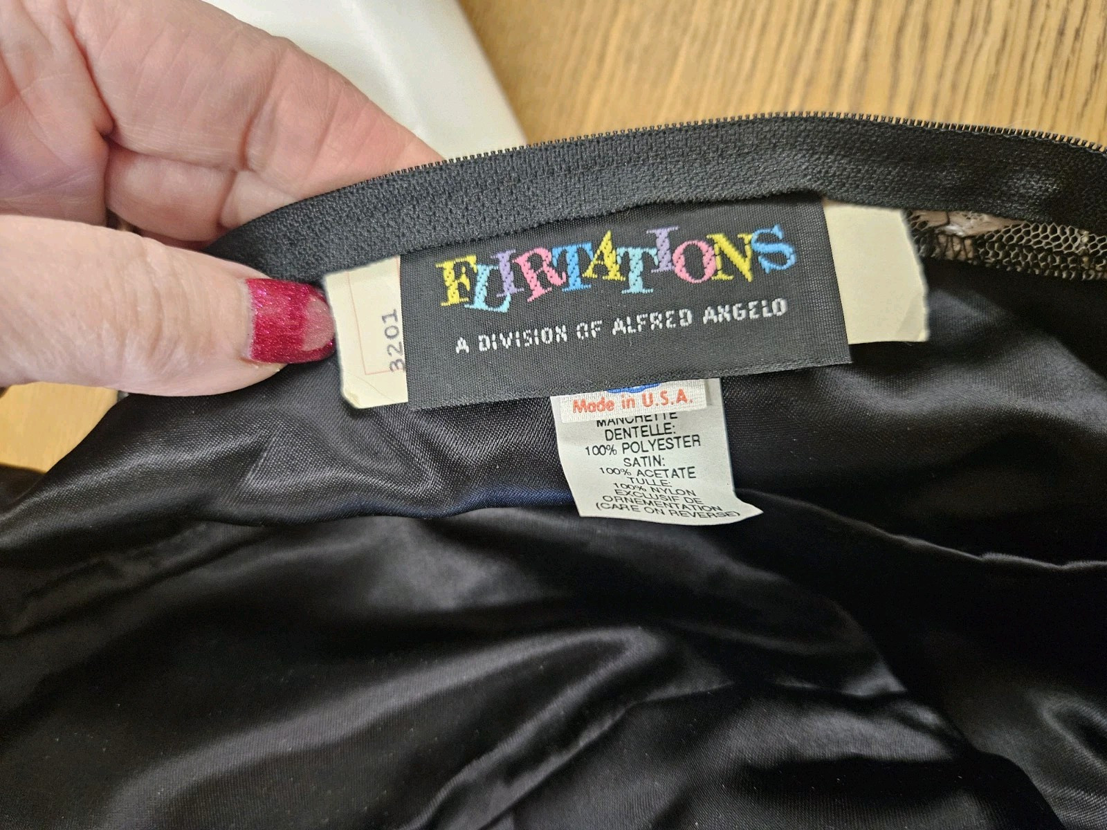 Flirtations Vintage 80s Blk/white Sequin Lace Taffeta Party Prom Dress sz 7/8