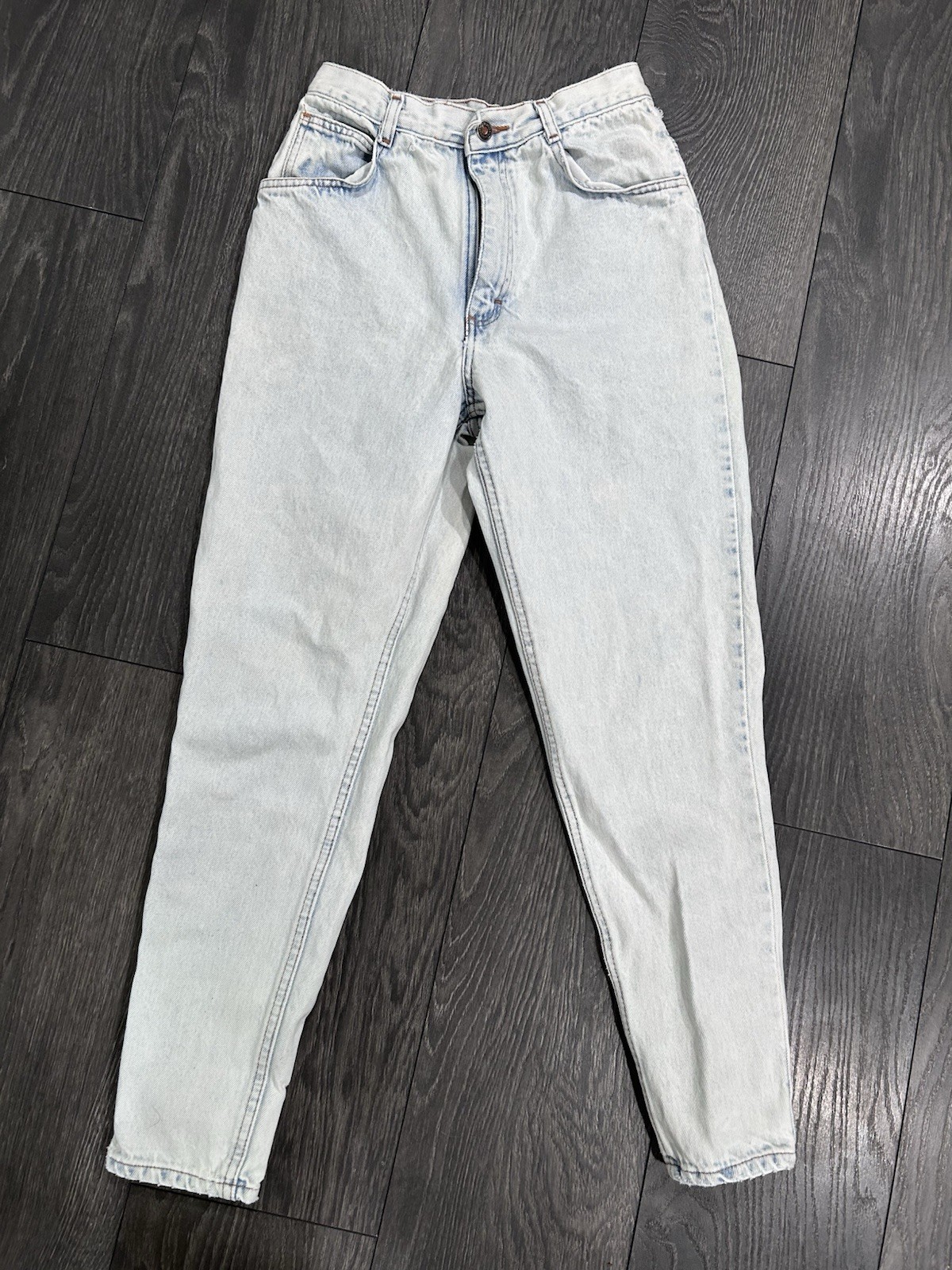 Vintage No Excuses Collectors Series High Waisted Light Wash Jeans Bow Hem Sz 11