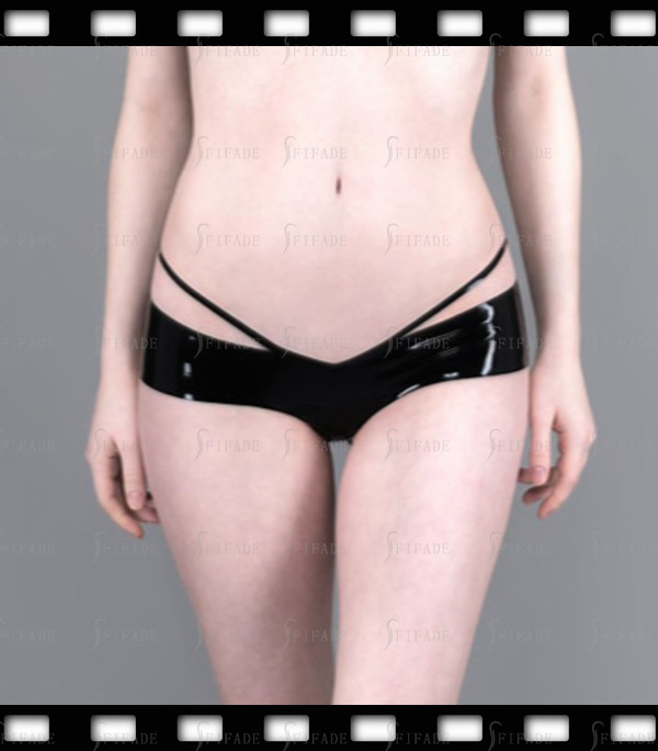 Latex Brazilians V Shape Lower Waist Shorts Panties Sexy Customized 0.4mm F35