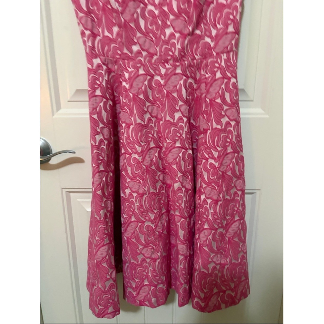 Maeve Anthropologie Classic V-Neck Pink Floral Fit & Flare Dress