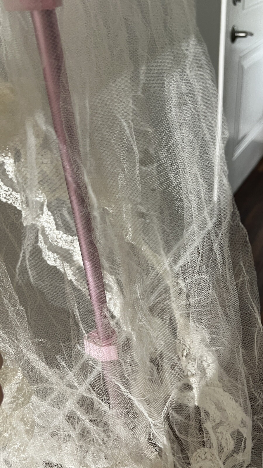 Vintage 30s 1940s White Rolled Mesh Net Pearl Wedding Headband Bridal Headpiece