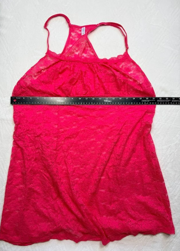 George lace nightgown Womens 2XL (18-20) babydoll magenta pink Intimate Lingere