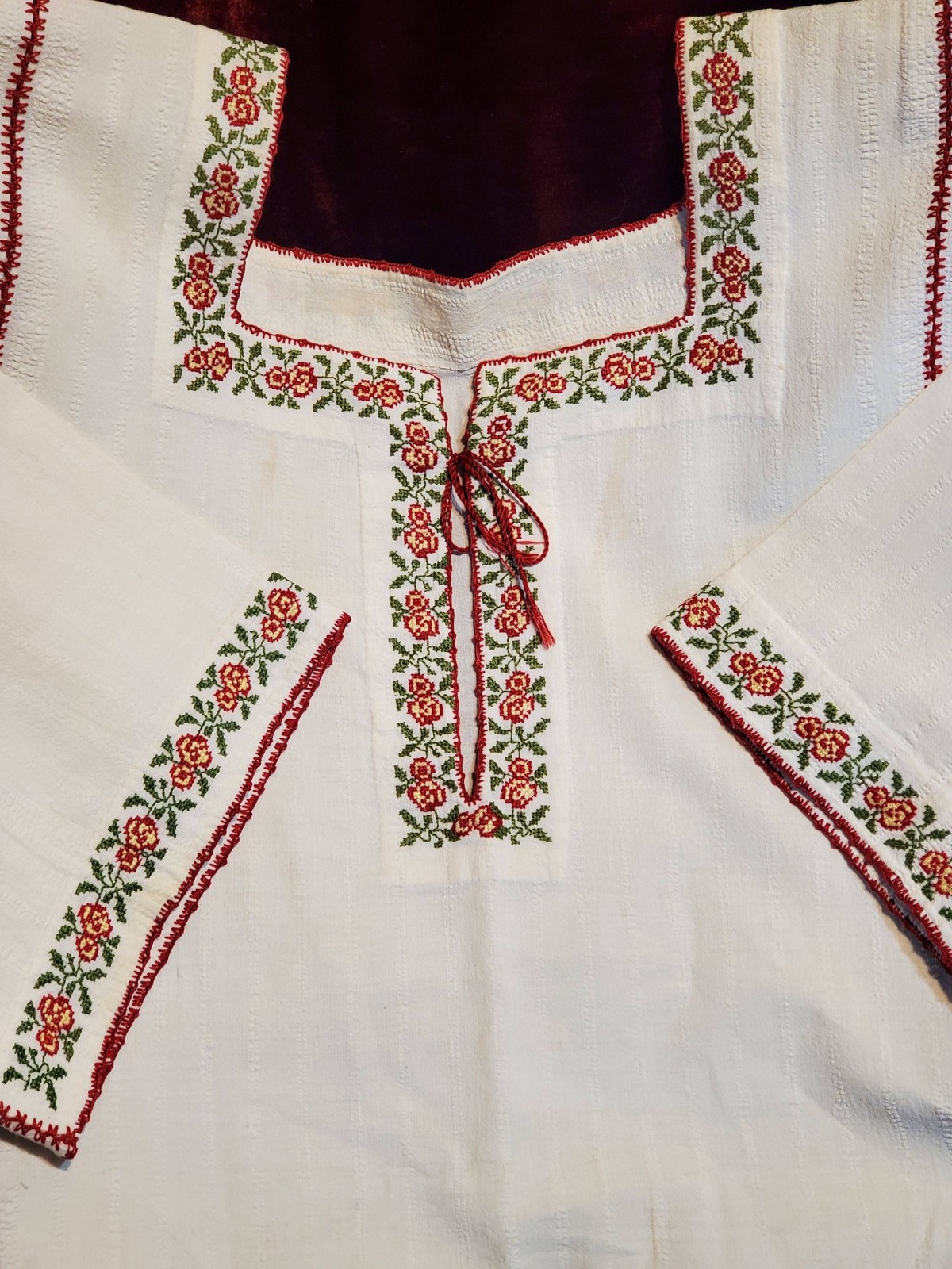 TraditionalBulgarian long dress with Floral Embroidery-Beautiful