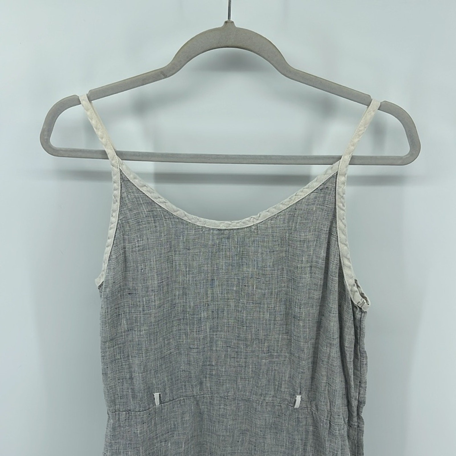Vintage Aly Wear linen side zip spaghetti strap summer dress sz S