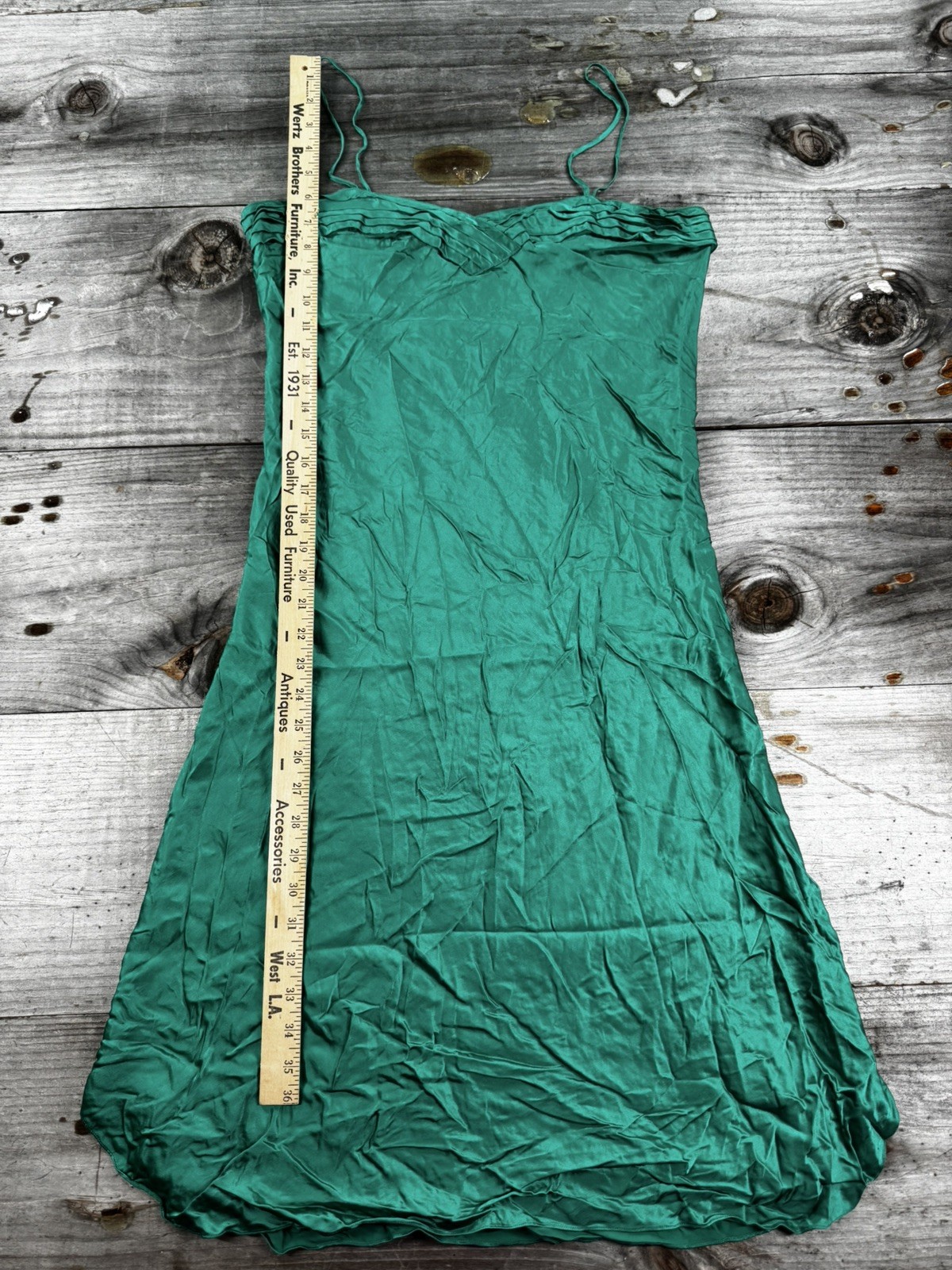 Vintage 1990s Victoria’s Secret 100% Silk Emerald Green Slip Dress Nightgown L