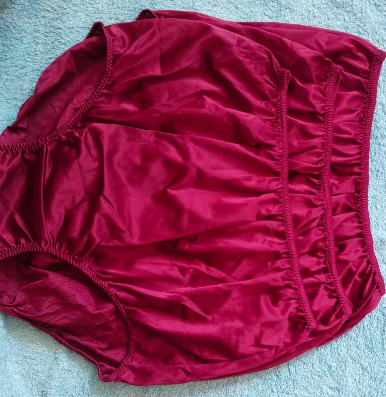 6 Nylon Panties/ High Waisted/ Double Nylon Layer Crotch/ Red & Light Pink/ XXL