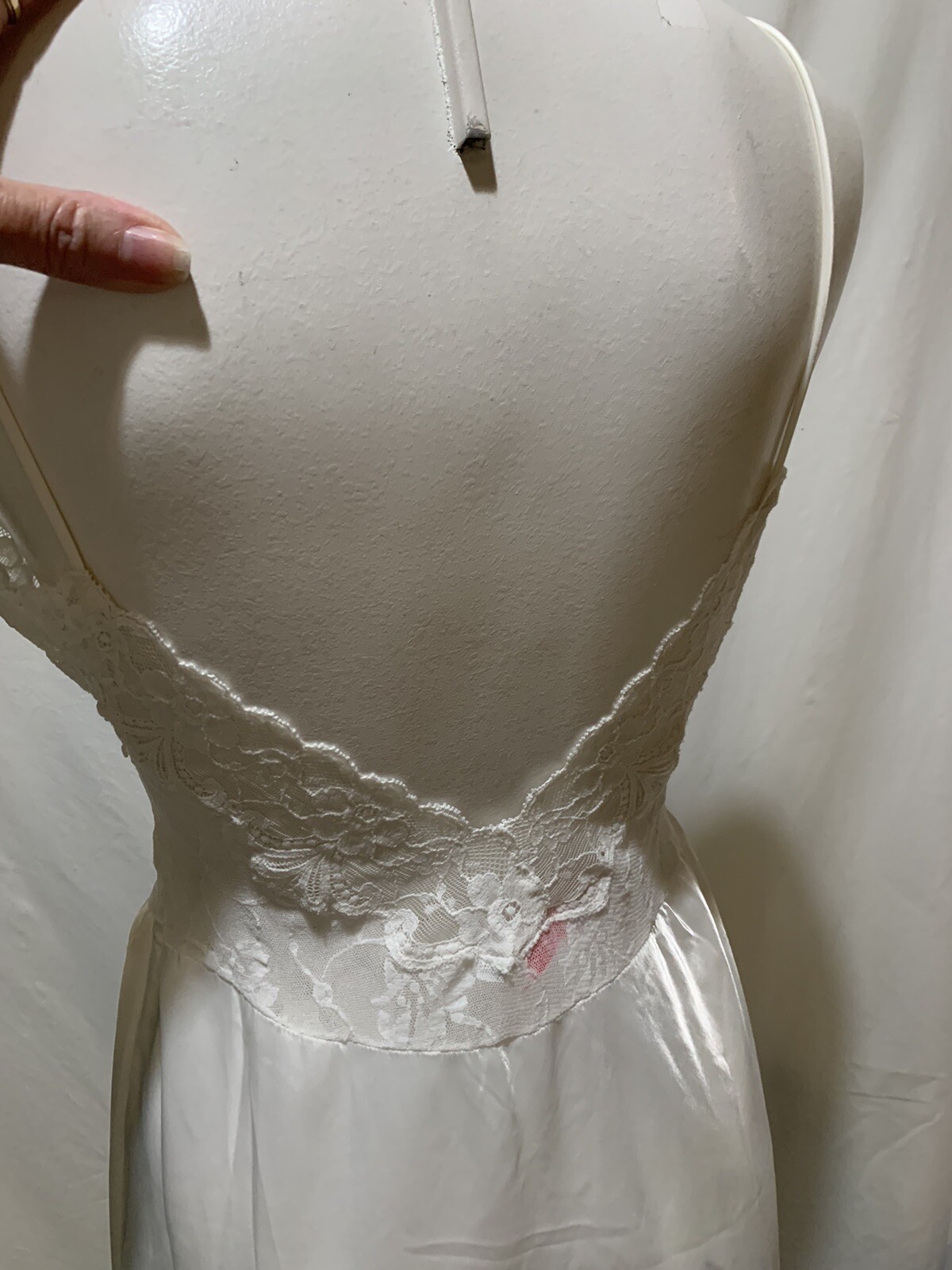 ❤️Lady Lynn 60’s Full Slip Strechy Lace Bodice & Silky Satin Size 36 Made In USA