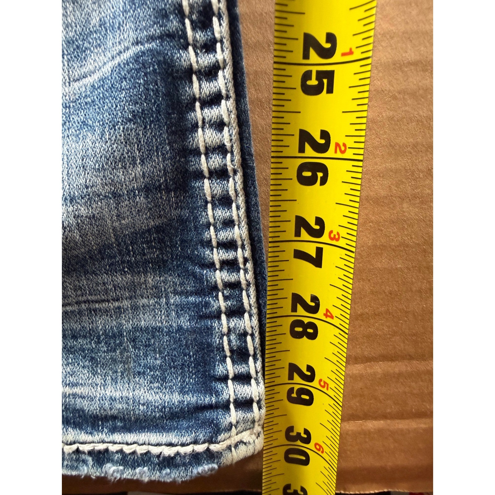 Rock Revival Hee Boot Jeans Womens 36×30 Blue Thick Stitch Flap Pocket Denim